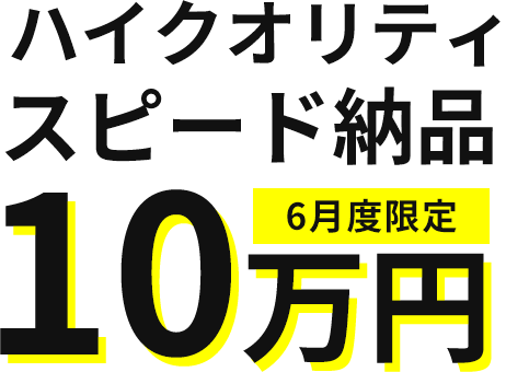 ハイクオリティスピード納品10万円(期間限定)
